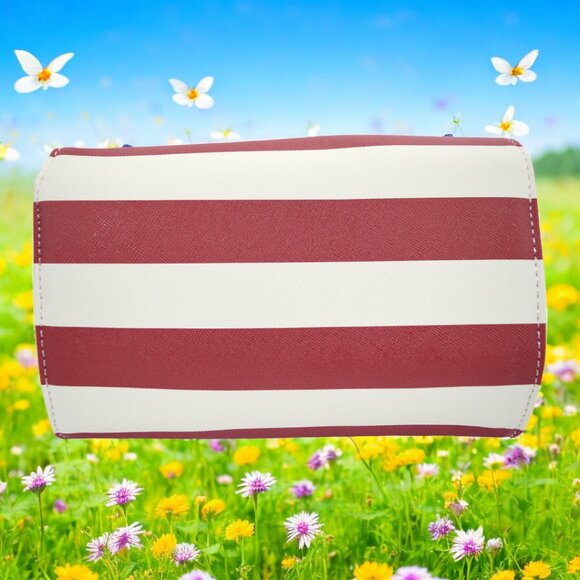 Retro Pin-Up Striped Clutch Purse – 60s Mod Vintage Convertible Crossbody Bag - Picture 15 of 16